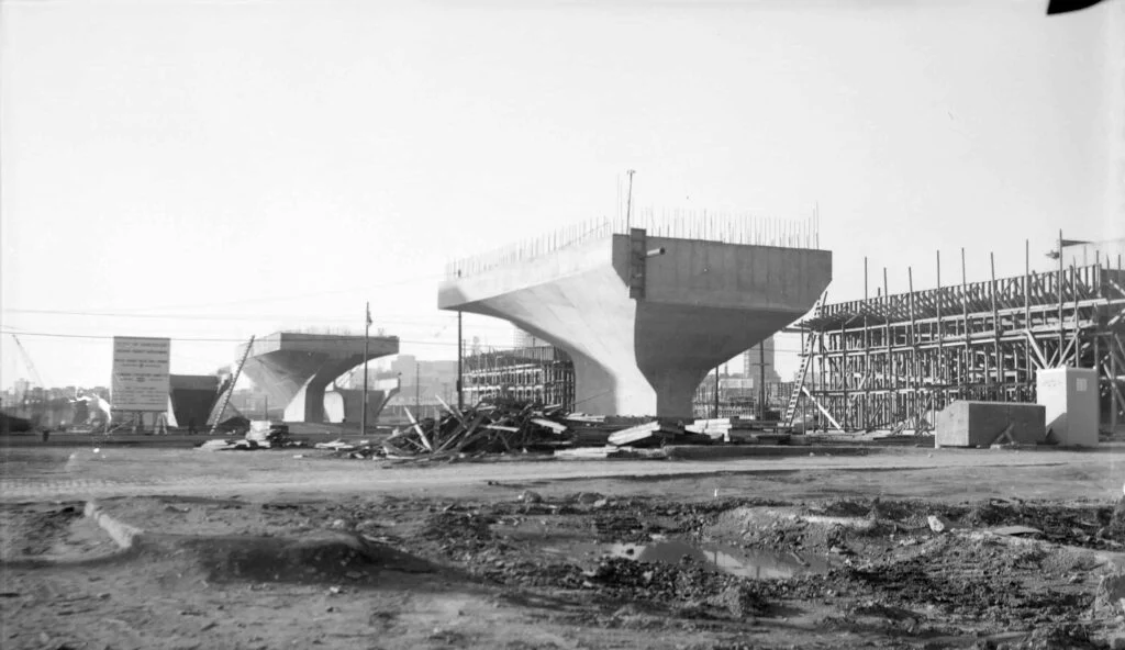 Construction of the Georgia Viaduct, 1971 - the freeway that demolished Hogan's Alley