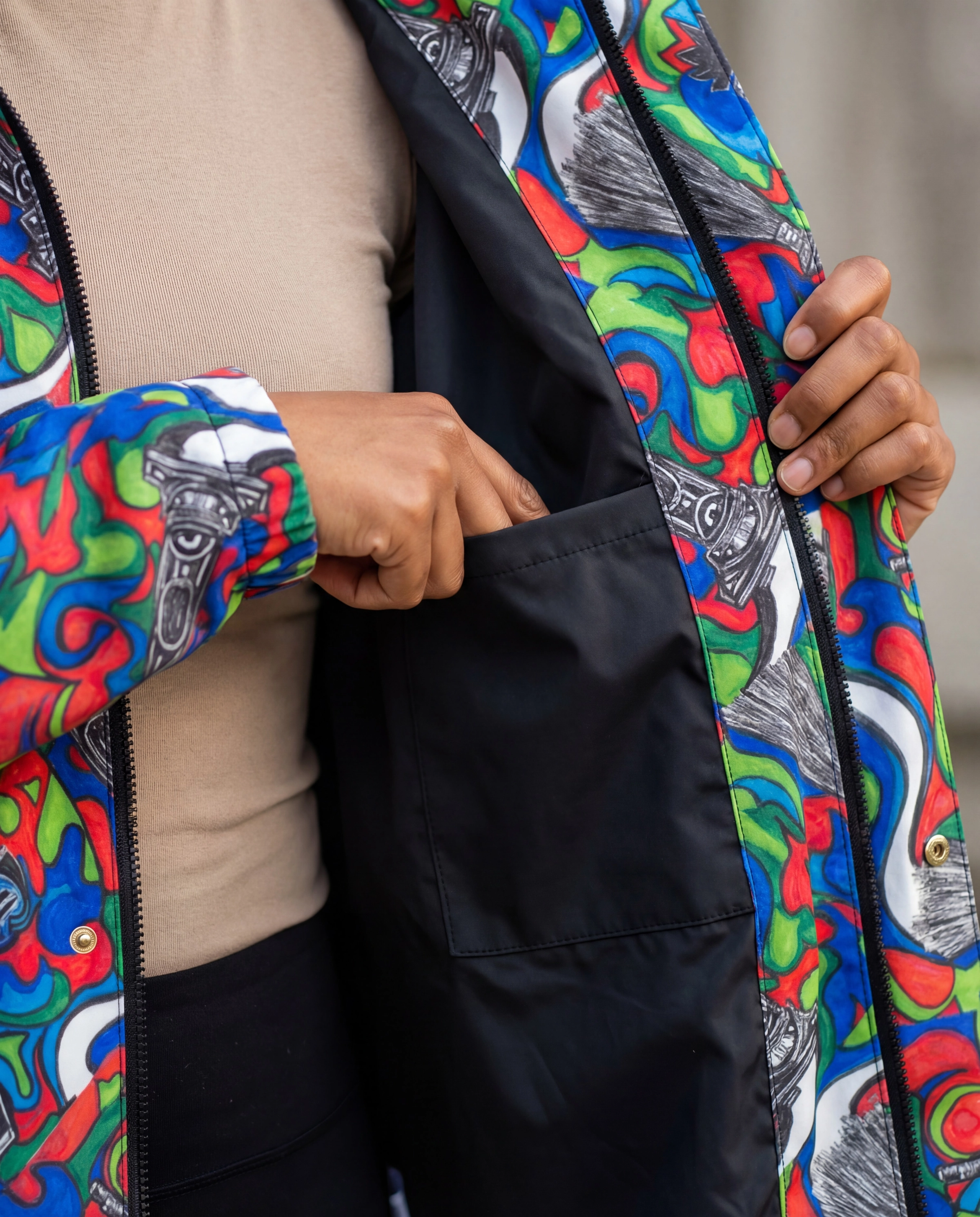 Sanitation inside pocket detail