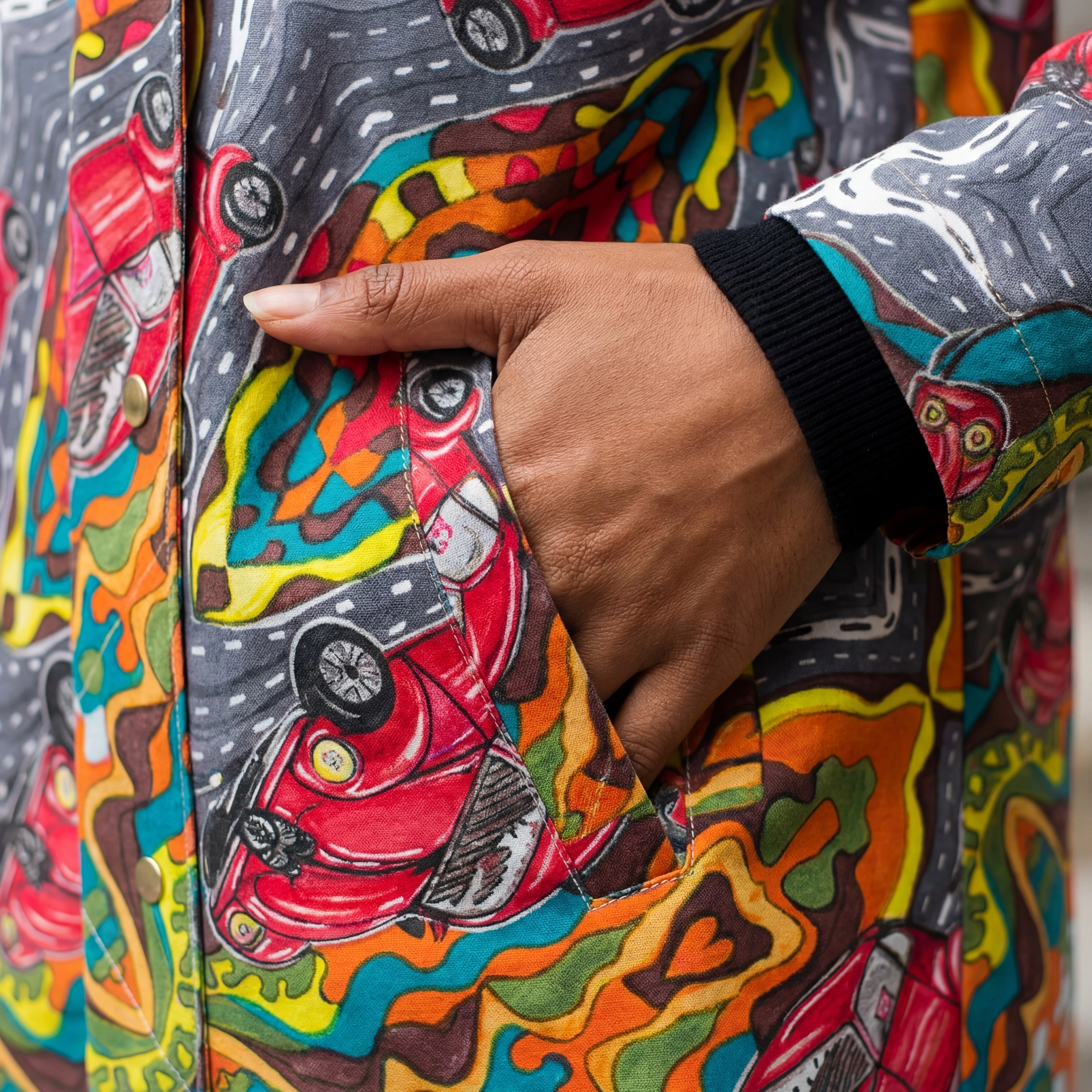 Transport hand in pocket